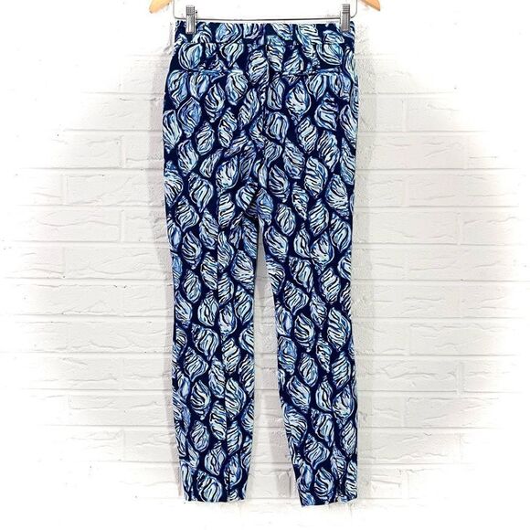 Lilly Pulitzer Keliani Stretch Pant in Deep Indigo Gypsea Girl Size 00 - Picture 3 of 6